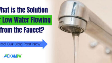 low water flowing from the faucet