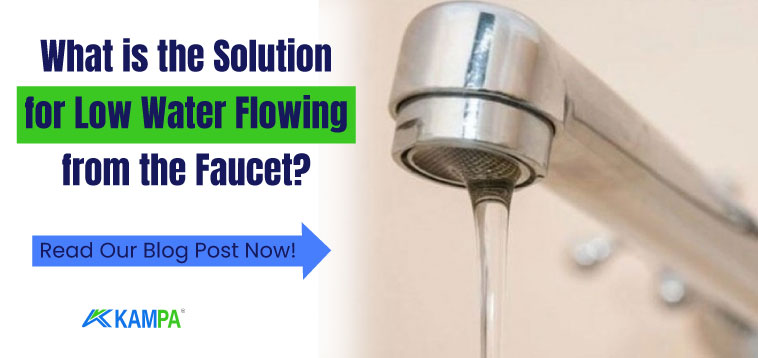 low water flowing from the faucet